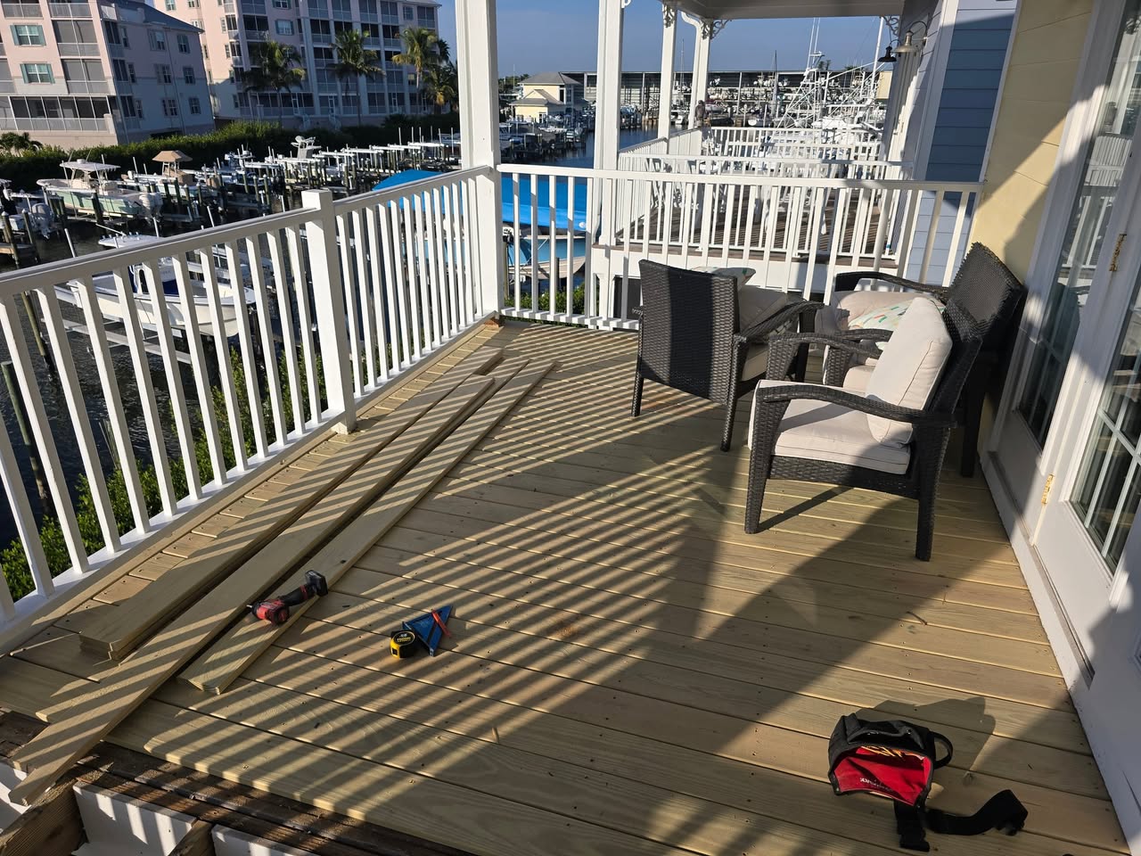After — Marina-front deck remodel